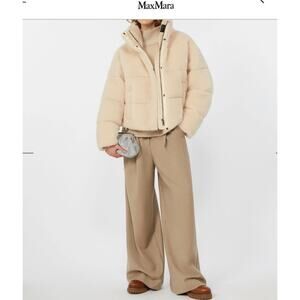 Max Mara Weekend Alfredo Quilted Wool Down Jacket - Ivory 0